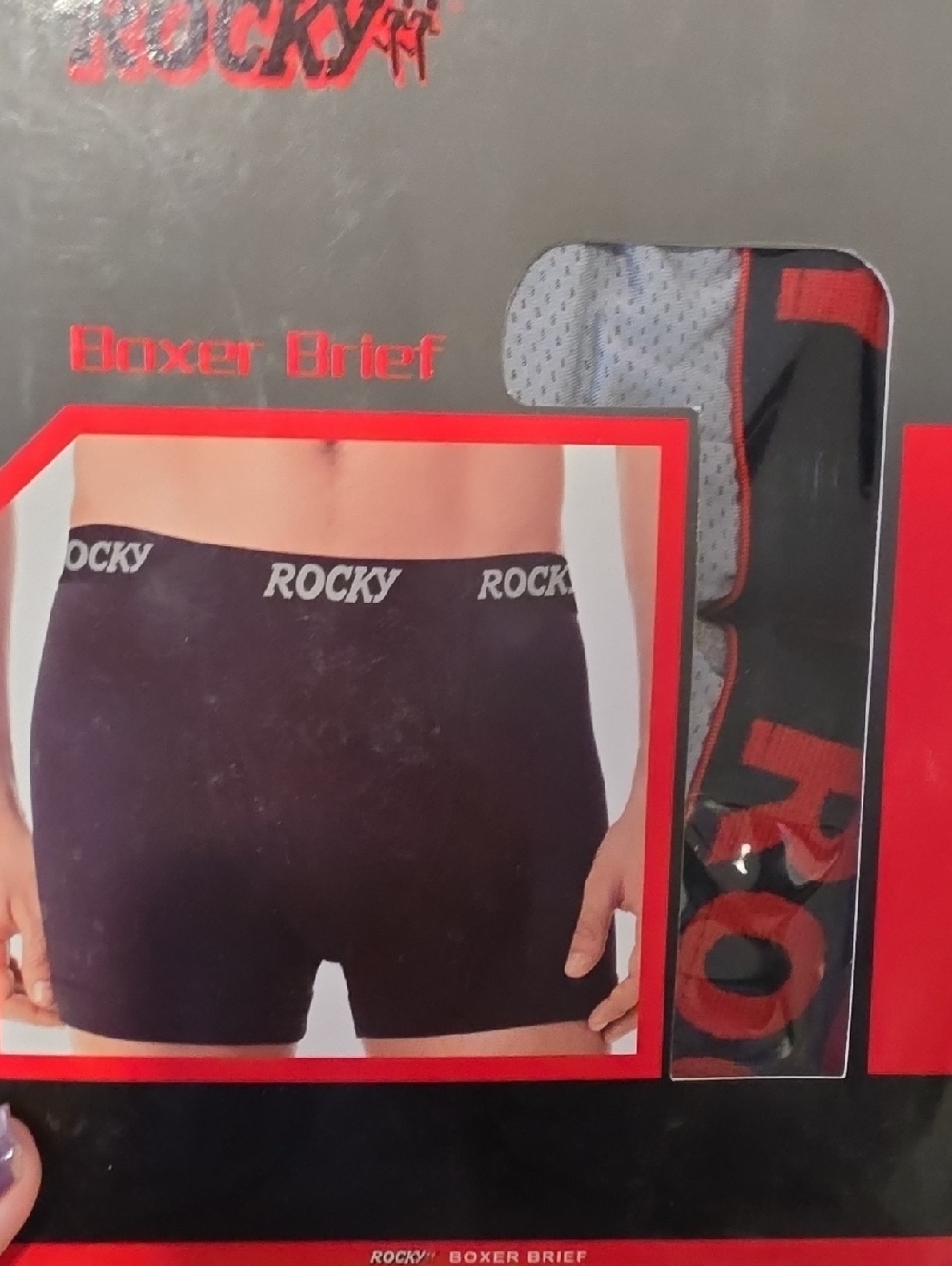 Rocky Black Boxer Briefs with White Logo